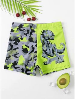 Boys Dinosaur Print Swim Shorts