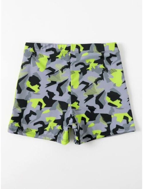 Shein Boys Dinosaur Print Swim Shorts
