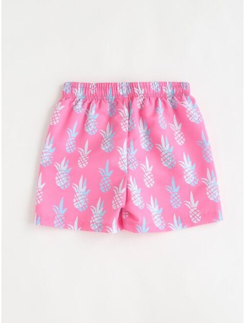 Shein Boys Pineapple Print Swim Shorts