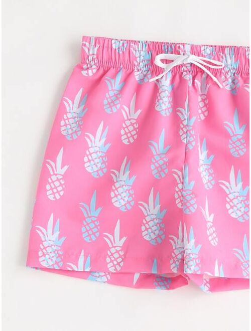 Shein Boys Pineapple Print Swim Shorts