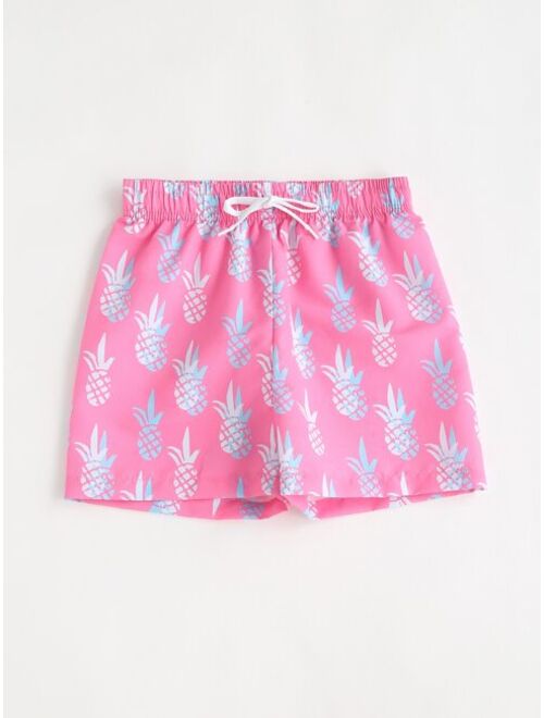 Shein Boys Pineapple Print Swim Shorts