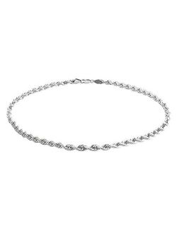 Savlano 925 Sterling Silver Rope Chain Bracelet for Women & Men - Made in Italy Comes Gift Box