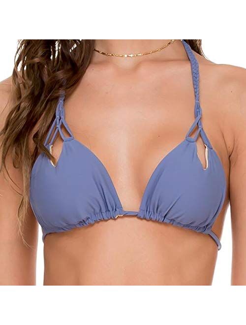 Luli Fama Women's Cosita Buena Reversible Zig-Zag Knotted Triangle Bikini Top