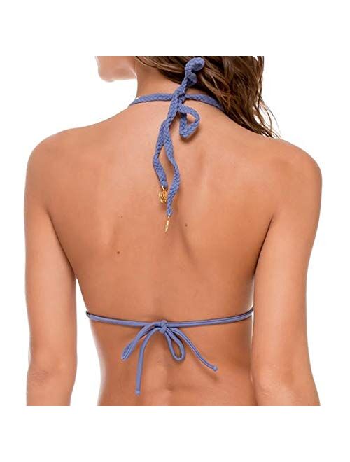 Luli Fama Women's Cosita Buena Reversible Zig-Zag Knotted Triangle Bikini Top