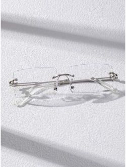 Men Square Rimless Glasses