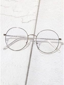 Men Round Frame Anti Blue Light Eyeglasses