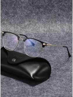 Men Anti Blue Light Metal Frame Eyeglasses