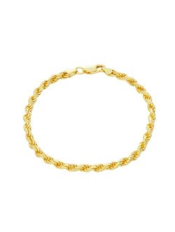 Giorgio di Vicenza Sterling Silver Men's Italian Rope Chain Bracelet