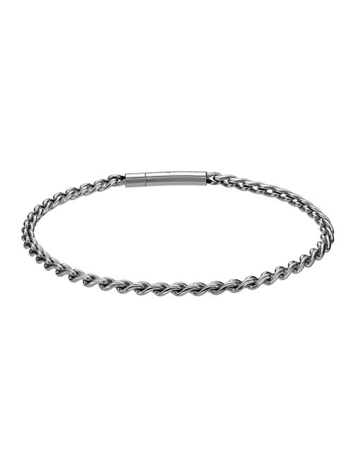 LYNX Men's Stainless Steel 3 mm Rope Chain Bracelet