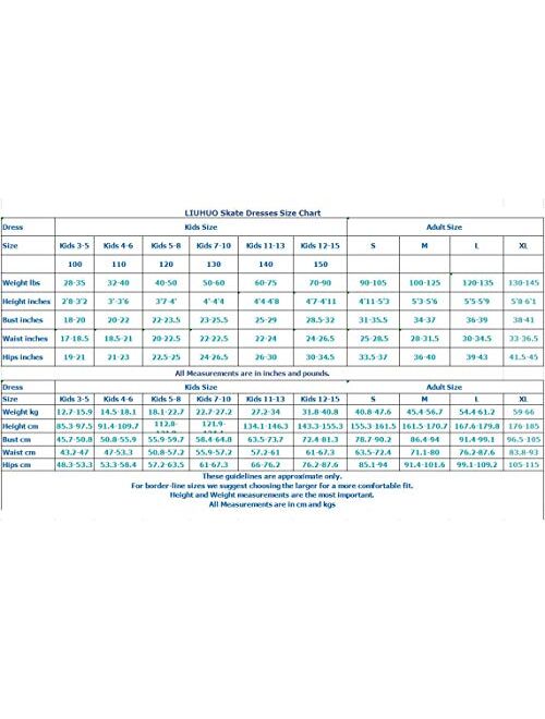 LIUHUO Ice Skating Dress Girls Black Ice Skating Dance Skirt for Competition 9 Colors