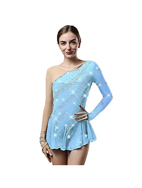 LIUHUO Ice Skating Dress Girls Black Ice Skating Dance Skirt for Competition 9 Colors