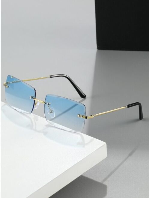 Shein Men Square Frame Tinted Lens Fashion Glasses