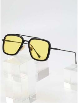 Men Top Bar Tinted Lens Fashion Glasses