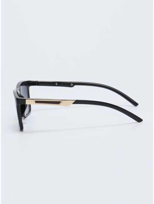 Shein Men Metal Decor Square Frame Fashion Glasses