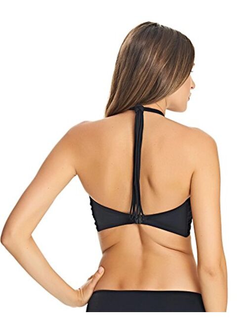 Freya Women's Standard Macrame Molded Bandeau Underwire Bikini Top