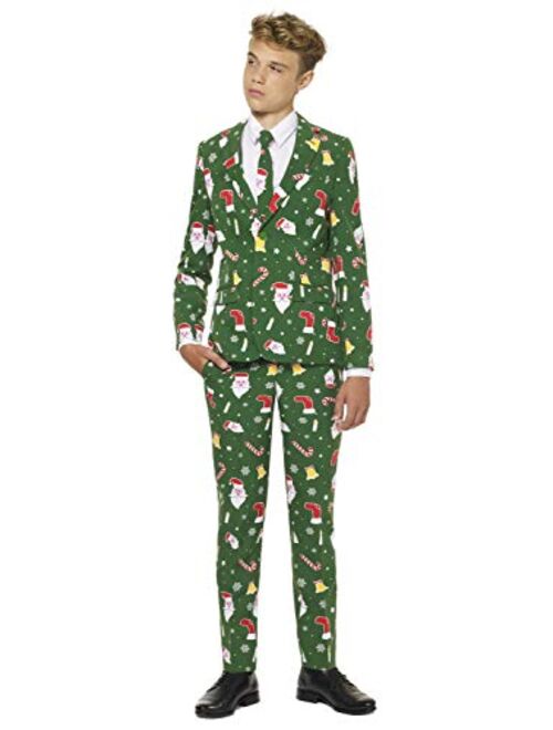 Opposuits Christmas Suits for Boys Aged 10-16 Years Ugly Xmas Costumes with Jacket Pants & Tie