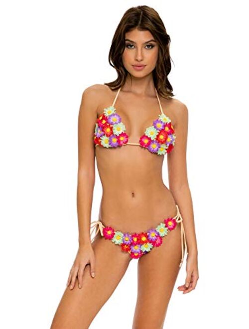 Luli Fama Pretty Things - Flower Accent Triangle Top