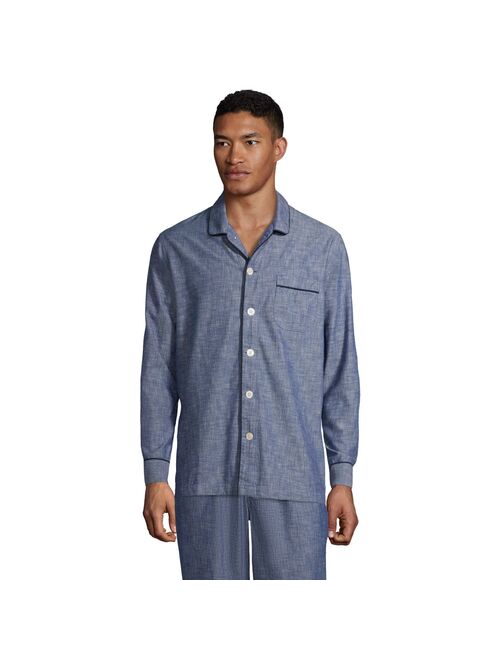 Men's Lands' End Chambray Pajama Sleep Shirt