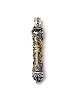 Men's Sterling Silver, 18K Gold Spinal Scroll, Stavros Collection