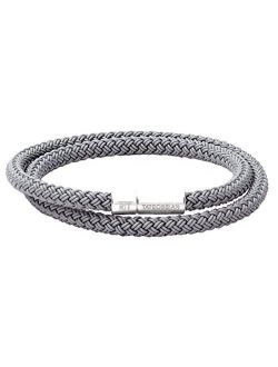 RT Rubber, Double Wrap Braided Cable Bracelet with Anodised Aluminum Clasp