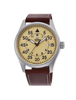 Flight Sports Automatic Yellow Dial Brown Leather Watch RA-AC0H04Y
