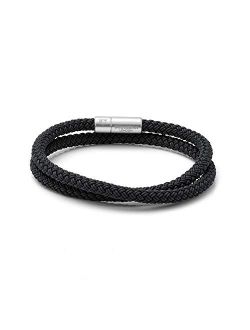 Men's Notting Hill, Anodised Double Wrapped Braided Bracelet