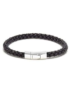 Men's Click Trenza Braided Leather Bracelet