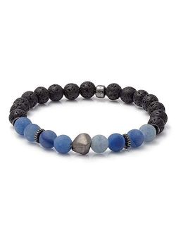 Men's Nugget Blue Aventurine Gemstone Beaded Bracelet