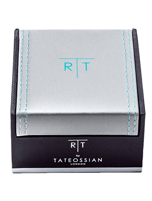 Tateossian Men's Rhodium Plated and Fibre Optic Glass Ram Cufflinks - Sage/Silver