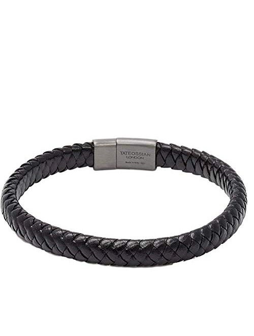 Tateossian Men's Cobra Sontuoso Leather Braided Bracelet
