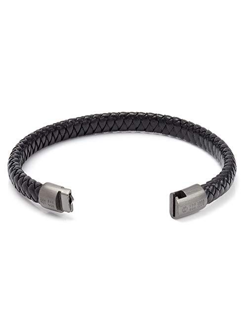Tateossian Men's Cobra Sontuoso Leather Braided Bracelet