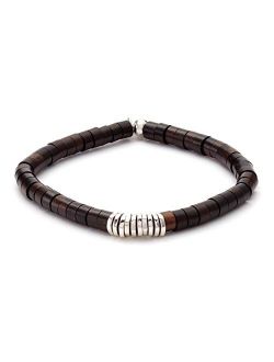 Bracelet with Ebony Wood Disk Beads