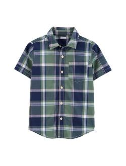 Boys 4-14 Carter's Short Sleeve Plaid Button-Down Shirt
