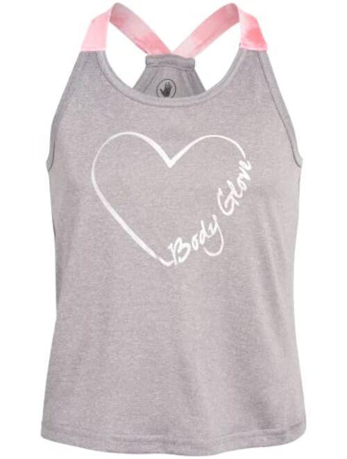 Body Glove Girls Active Short Set with Matching Tank Top and T-Shirt (3-Piece)