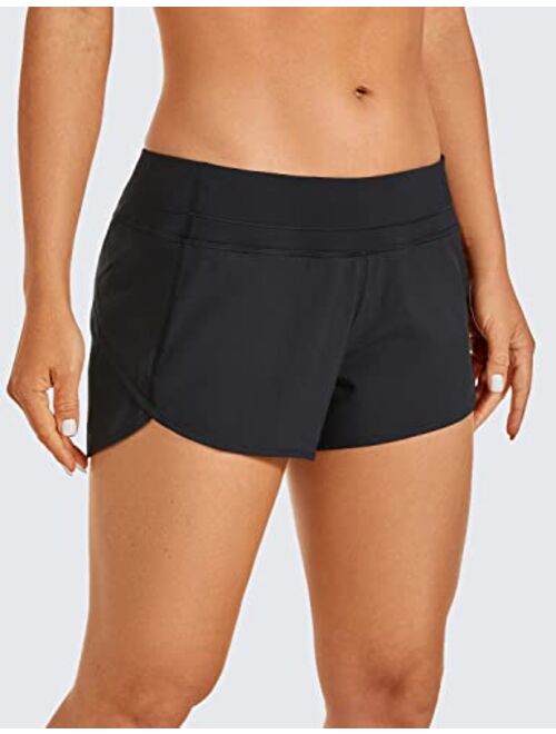 CRZ YOGA Women's Quick Dry Workout Running Shorts Mesh Liner - 2.5'' Drawstring Sport Gym Athletic Shorts Zip Pocket