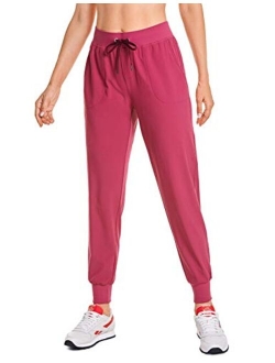 Women's Lightweight Workout Joggers 27.5" - Travel Casual Outdoor Running Athletic Track Hiking Pants with Pockets
