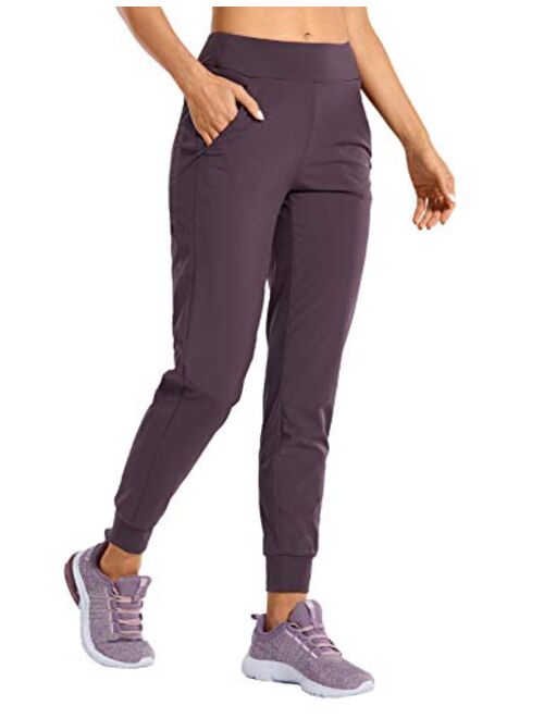 CRZ YOGA Women's Lined Double Layer Athletic Joggers with Zipper Pockets Comfy Lounge Workout Pants with Elastic Waist