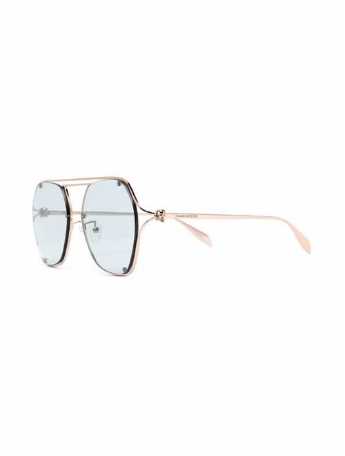 Alexander McQueen metallic pilot-style sunglasses