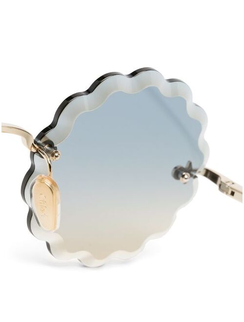 Chloe Eyewear Rosie round frame metal sunglasses