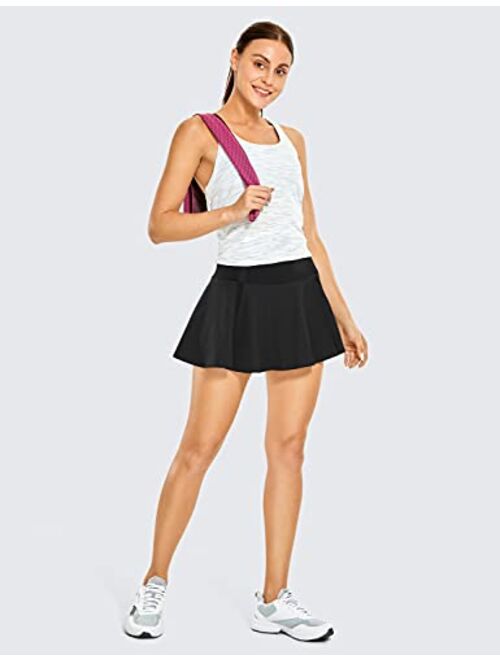 CRZ YOGA Women's High Waisted Pleated Tennis Skirts Lightweight Athletic Workout Running Sports Golf Skorts with Pockets