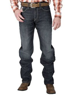 Men's White Label Relaxed Fit Mid-Rise Jeans Dark Stonewash