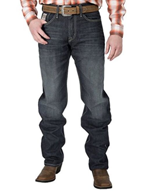 Cinch Men's White Label Relaxed Fit Mid-Rise Jeans Dark Stonewash