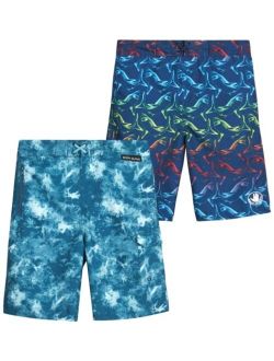 Boys' Swim Trunks 2 Pack UPF 50  Quick-Dry Board Shorts Bathing Suit (Little Boy/Big Boy)
