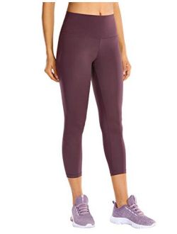 Women's Hugged Feeling Compression Capris 21 Inches - High Waist Thick Tummy Control Workout Leggings