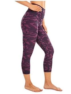 Womens High Waisted Workout Capri 19 Inches - Gym Compression Tummy Control Yoga Leggings Pants