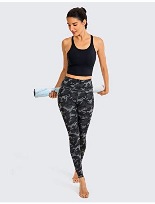 CRZ YOGA Women's Racerback Longline Sports Bra Padded Wireless Yoga Bras Crop Cami Tank Tops