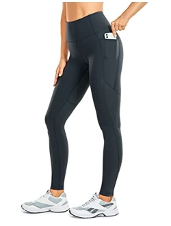 Women's Naked Feeling Workout Leggings 28 Inches - High Waisted with Pockets Tummy Control