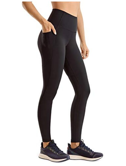 CRZ YOGA Women's Naked Feeling Workout Leggings 28 Inches - High Waisted with Pockets Tummy Control