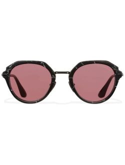 EYEWEAR round-frame crack-detail sunglasses