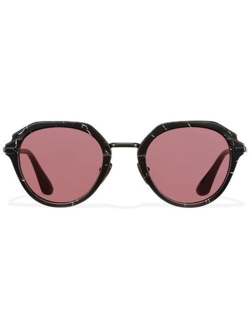 PRADA EYEWEAR round-frame crack-detail sunglasses